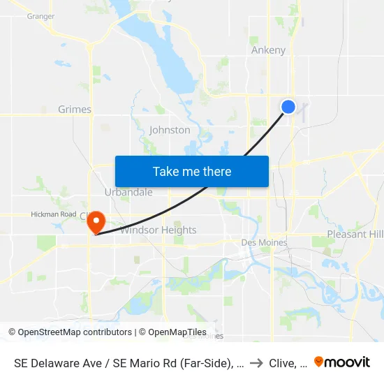 SE Delaware Ave / SE Mario Rd (Far-Side), Ank to Clive, IA map