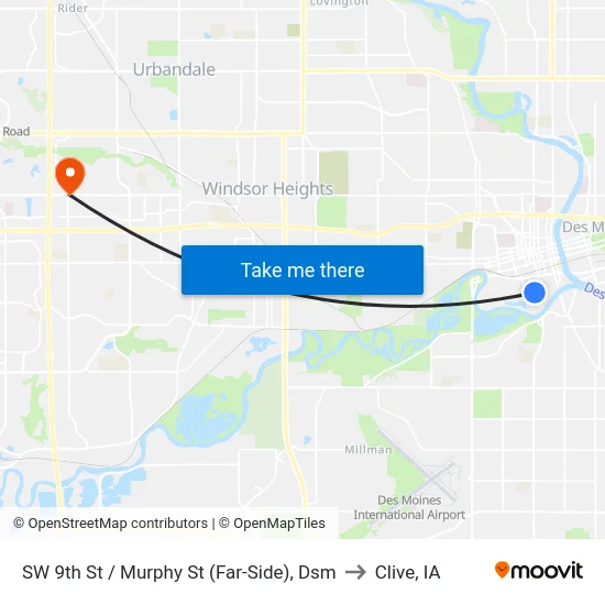 SW 9th St / Murphy St (Far-Side), Dsm to Clive, IA map