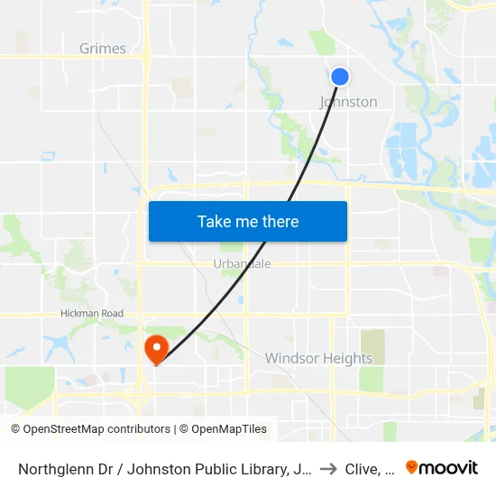 Northglenn Dr / Johnston Public Library, Jst to Clive, IA map