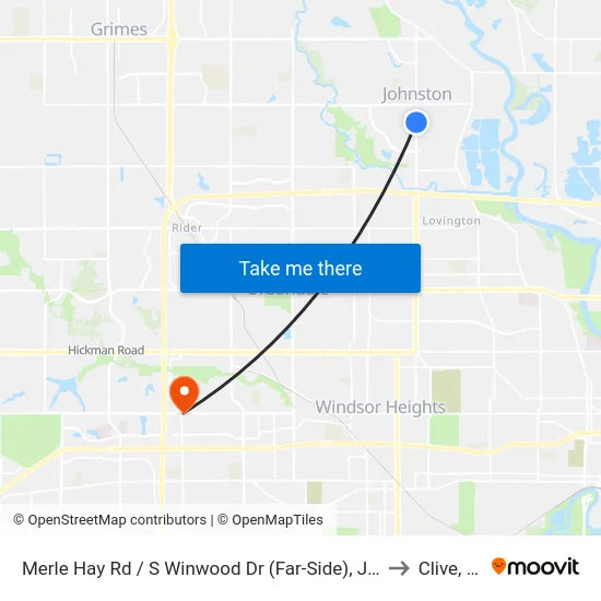 Merle Hay Rd / S Winwood Dr (Far-Side), Jst to Clive, IA map