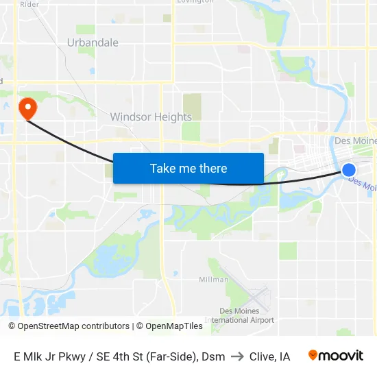 E Mlk Jr Pkwy / SE 4th St (Far-Side), Dsm to Clive, IA map
