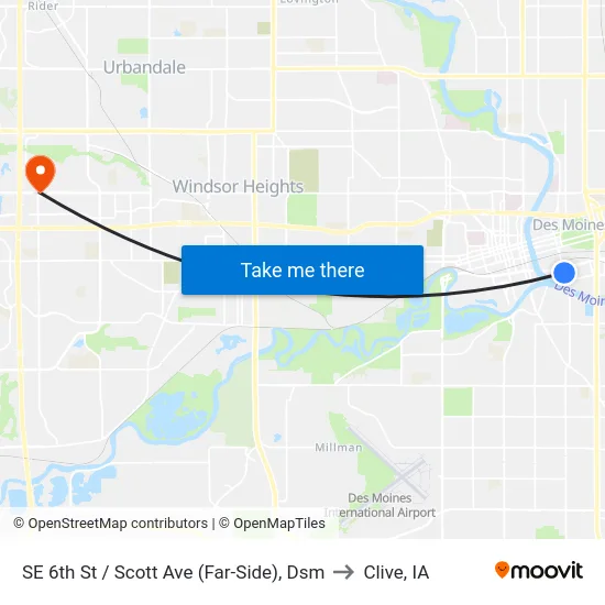 SE 6th St / Scott Ave (Far-Side), Dsm to Clive, IA map