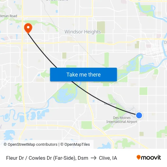 Fleur Dr / Cowles Dr (Far-Side), Dsm to Clive, IA map