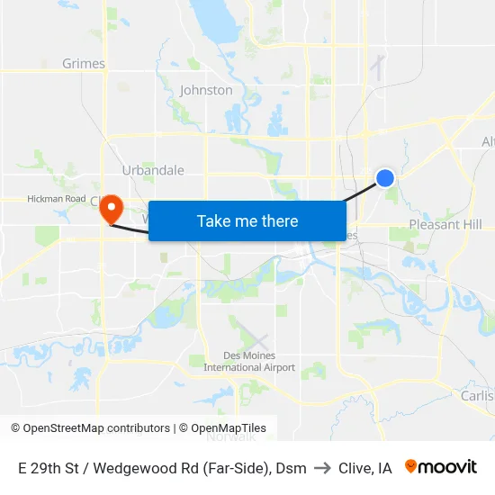 E 29th St / Wedgewood Rd (Far-Side), Dsm to Clive, IA map