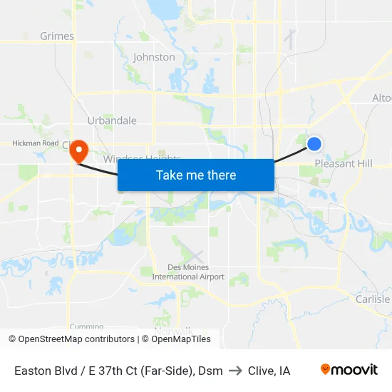 Easton Blvd / E 37th Ct (Far-Side), Dsm to Clive, IA map