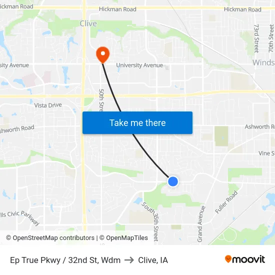 Ep True Pkwy / 32nd St, Wdm to Clive, IA map