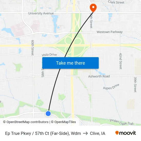 Ep True Pkwy / 57th Ct (Far-Side), Wdm to Clive, IA map