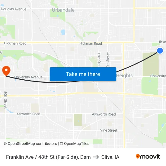 Franklin Ave / 48th St (Far-Side), Dsm to Clive, IA map
