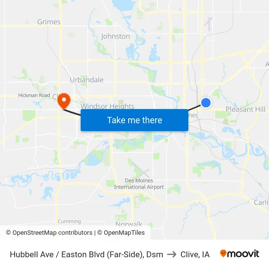 Hubbell Ave / Easton Blvd (Far-Side), Dsm to Clive, IA map