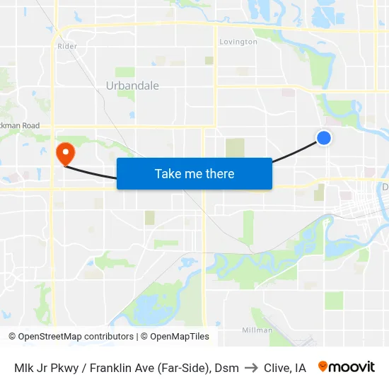 Mlk Jr Pkwy / Franklin Ave (Far-Side), Dsm to Clive, IA map