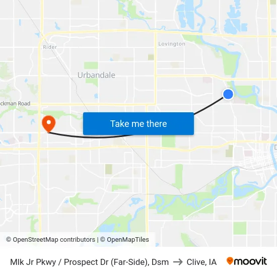 Mlk Jr Pkwy / Prospect Dr (Far-Side), Dsm to Clive, IA map