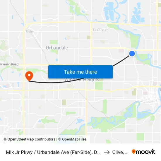 Mlk Jr Pkwy / Urbandale Ave (Far-Side), Dsm to Clive, IA map