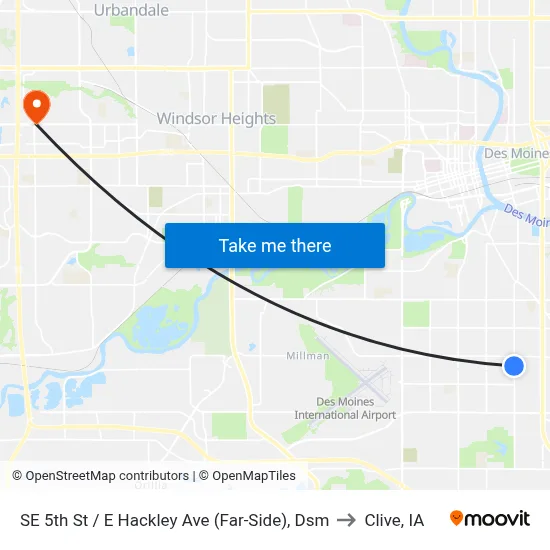 SE 5th St / E Hackley Ave (Far-Side), Dsm to Clive, IA map
