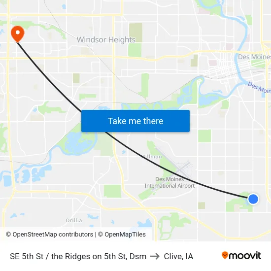 SE 5th St / the Ridges on 5th St, Dsm to Clive, IA map