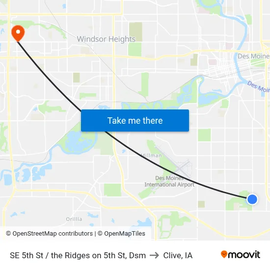 SE 5th St / the Ridges on 5th St, Dsm to Clive, IA map