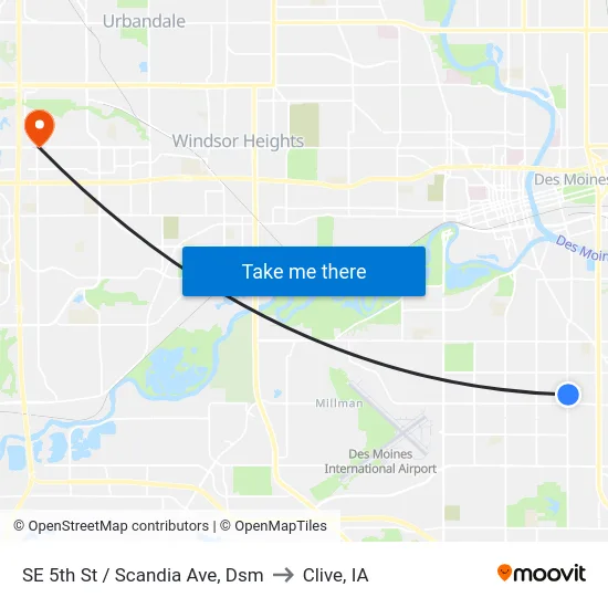 SE 5th St / Scandia Ave, Dsm to Clive, IA map
