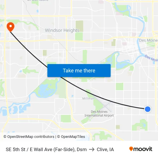SE 5th St / E Wall Ave (Far-Side), Dsm to Clive, IA map