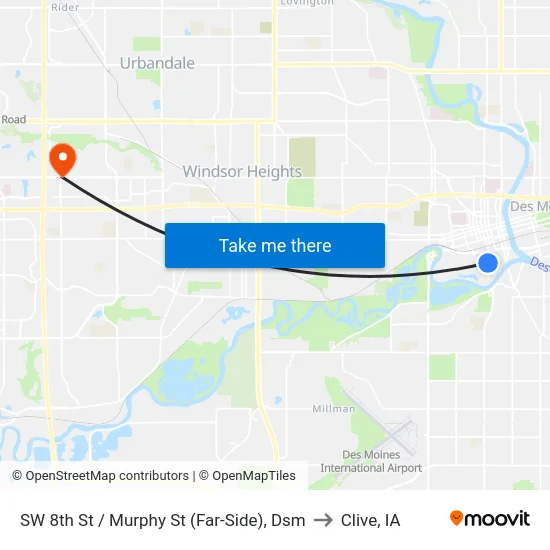 SW 8th St / Murphy St (Far-Side), Dsm to Clive, IA map