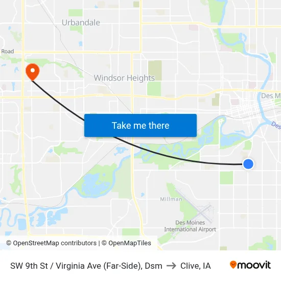 SW 9th St / Virginia Ave (Far-Side), Dsm to Clive, IA map