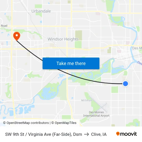 SW 9th St / Virginia Ave (Far-Side), Dsm to Clive, IA map