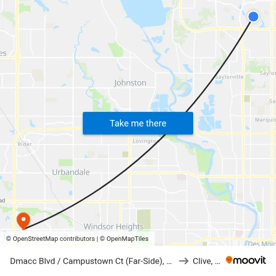 Dmacc Blvd / Campustown Ct (Far-Side), Ank to Clive, IA map