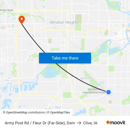 Army Post Rd / Fleur Dr (Far-Side), Dsm to Clive, IA map