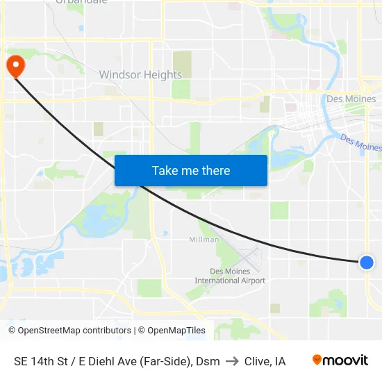 SE 14th St / E Diehl Ave (Far-Side), Dsm to Clive, IA map