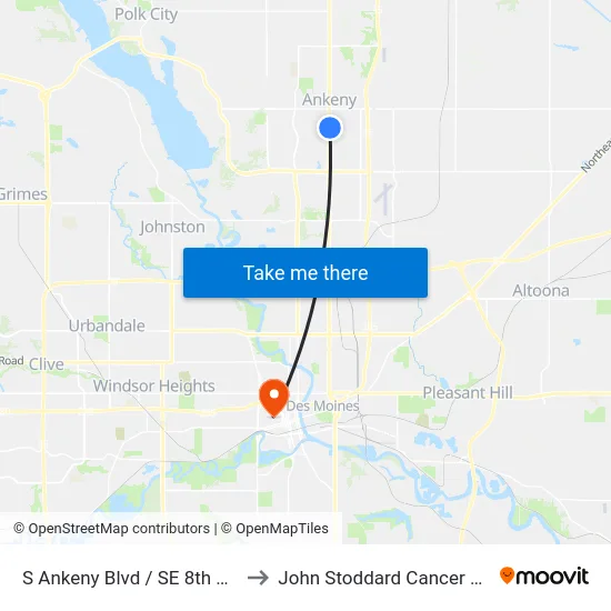S Ankeny Blvd / SE 8th St, Ank to John Stoddard Cancer Center map