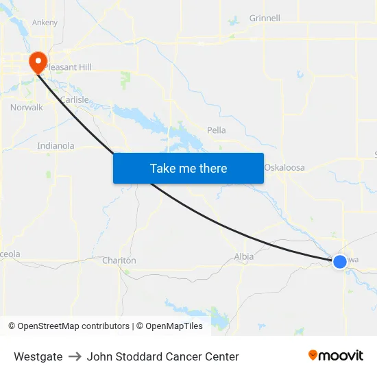 Westgate to John Stoddard Cancer Center map