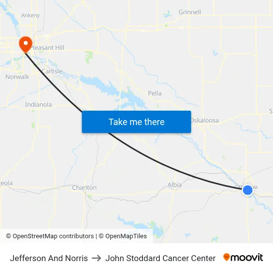 Jefferson And Norris to John Stoddard Cancer Center map