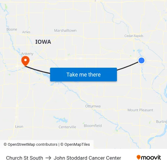 Church St South to John Stoddard Cancer Center map