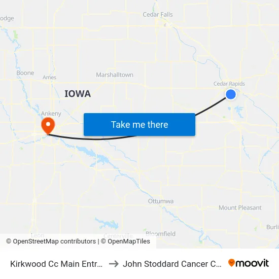 Kirkwood Cc Main Entrance to John Stoddard Cancer Center map