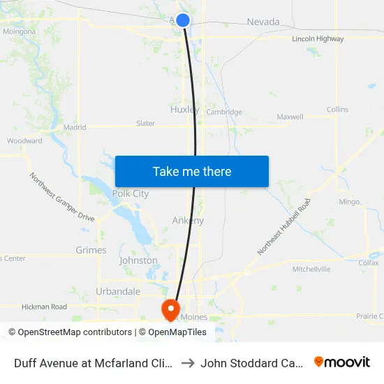Duff Avenue at Mcfarland Clinic Southbound to John Stoddard Cancer Center map