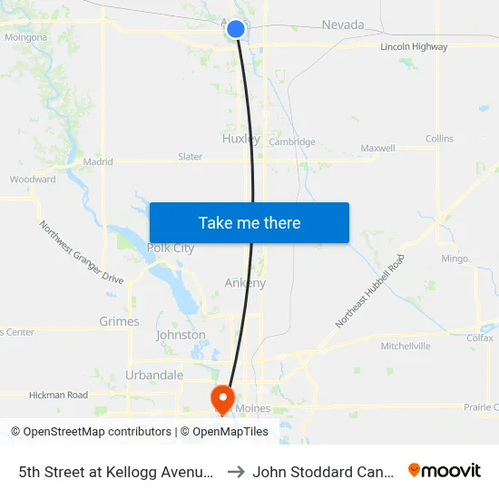5th Street at Kellogg Avenue Westbound to John Stoddard Cancer Center map