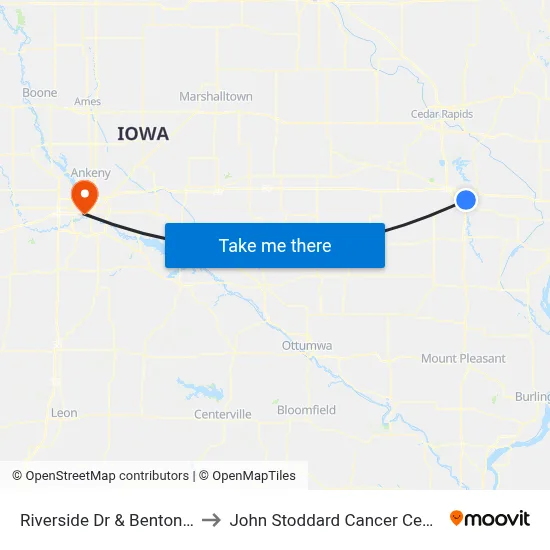 Riverside Dr & Benton St to John Stoddard Cancer Center map