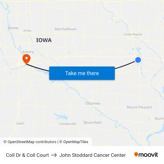 Coll Dr & Coll Court to John Stoddard Cancer Center map