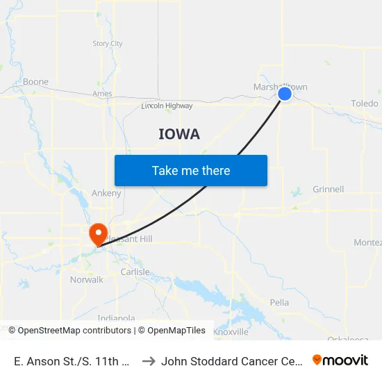 E. Anson St./S. 11th Ave. to John Stoddard Cancer Center map