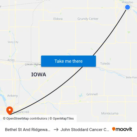 Bethel St And Ridgeway Ave to John Stoddard Cancer Center map