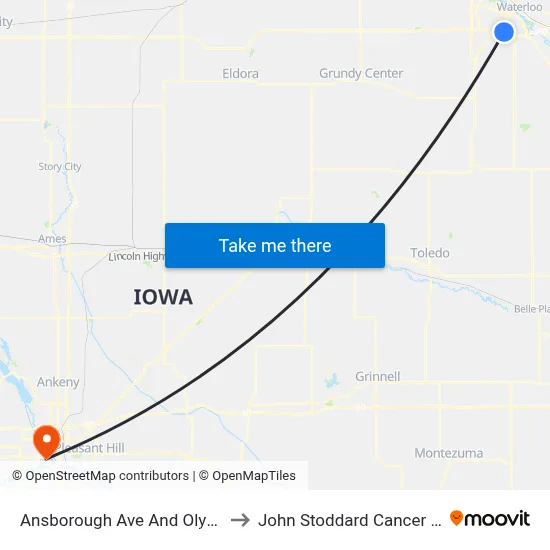 Ansborough Ave And Olympic Dr to John Stoddard Cancer Center map