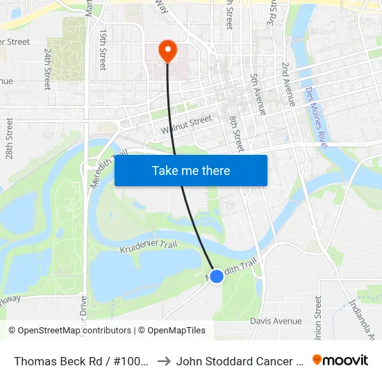 Thomas Beck Rd / #1000, Dsm to John Stoddard Cancer Center map