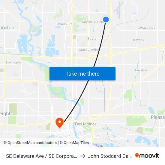 SE Delaware Ave / SE Corporate Woods Dr, Ank to John Stoddard Cancer Center map