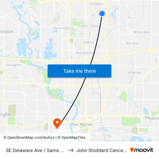 SE Delaware Ave / Sams Club, Ank to John Stoddard Cancer Center map