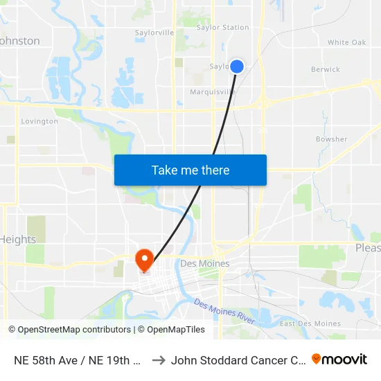 NE 58th Ave / NE 19th St, Plk to John Stoddard Cancer Center map