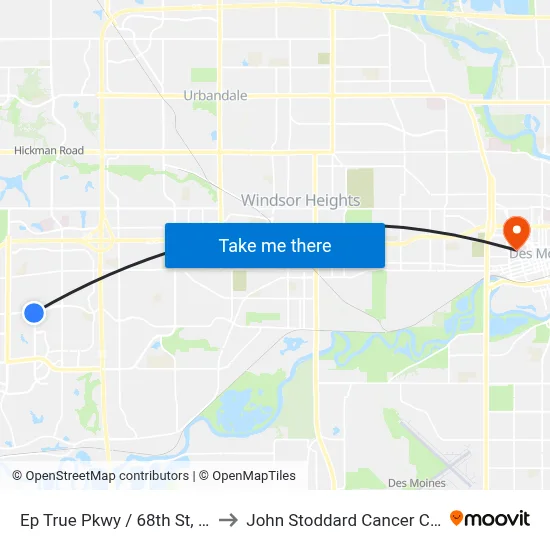 Ep True Pkwy / 68th St, Wdm to John Stoddard Cancer Center map