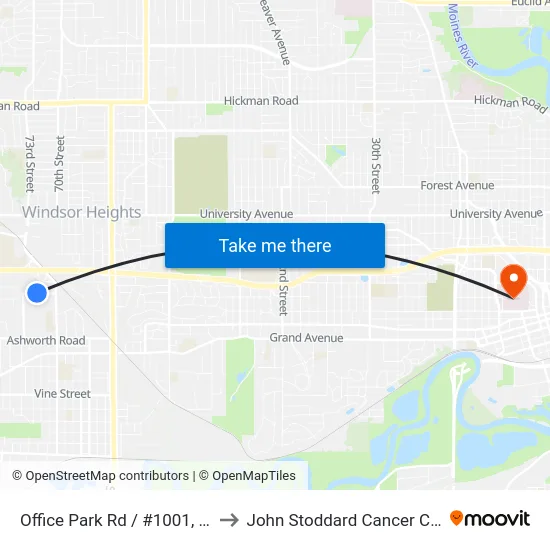 Office Park Rd / #1001, Wdm to John Stoddard Cancer Center map