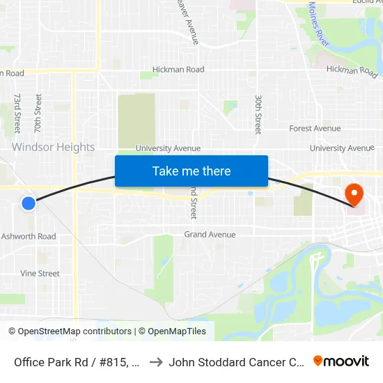 Office Park Rd / #815, Wdm to John Stoddard Cancer Center map
