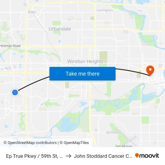 Ep True Pkwy / 59th St, Wdm to John Stoddard Cancer Center map