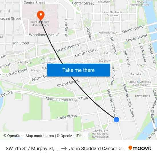SW 7th St / Murphy St, Dsm to John Stoddard Cancer Center map
