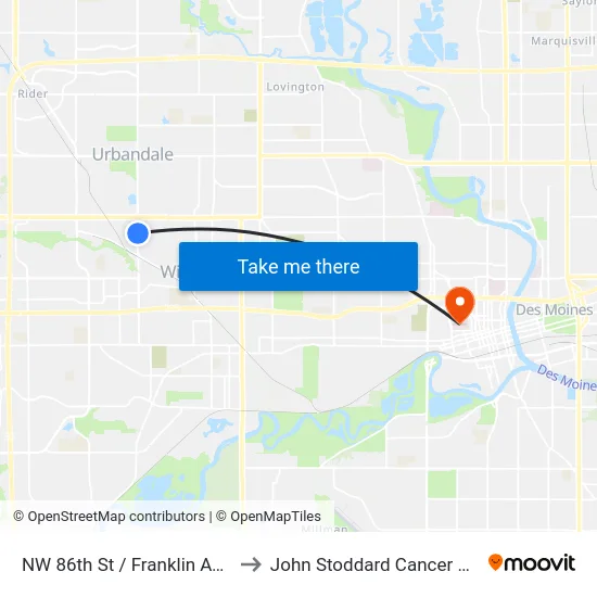 NW 86th St / Franklin Ave, Clv to John Stoddard Cancer Center map