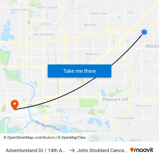 Adventureland Dr / 14th Ave Nw, Alt to John Stoddard Cancer Center map